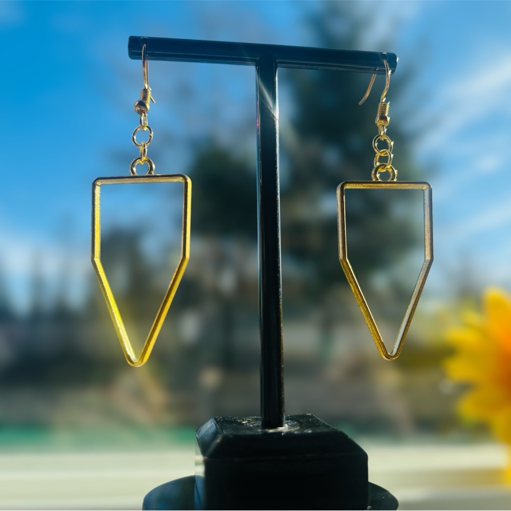 Gold Drop Earrings for Women: Handmade Geometric Summer Earrings